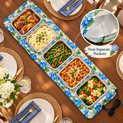 Portable Soft Surface Dish Heating Mat, Even Heating Food Warmer Pad for Home Party & Buffet Serving