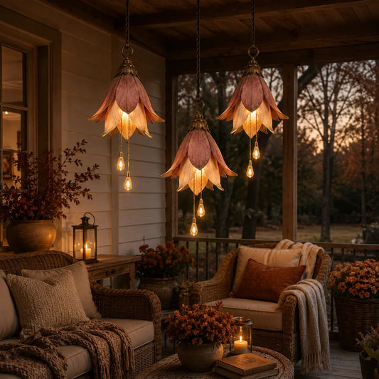 🌸🏠 Vintage Hanging Flower Lights – Warm Glow Garden & Patio Decor