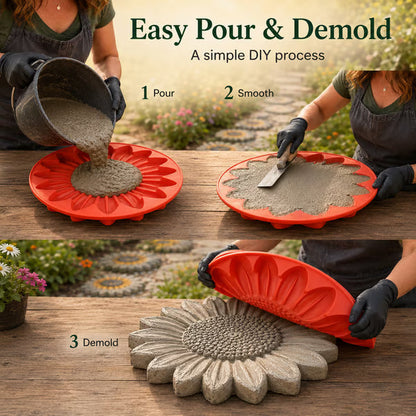 🌻 Reusable Sunflower Stepping Stone Mold!!!