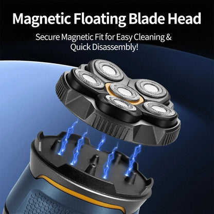 🪒 6-Blade Cordless Head Shaver – Smooth Wet & Dry Shaving