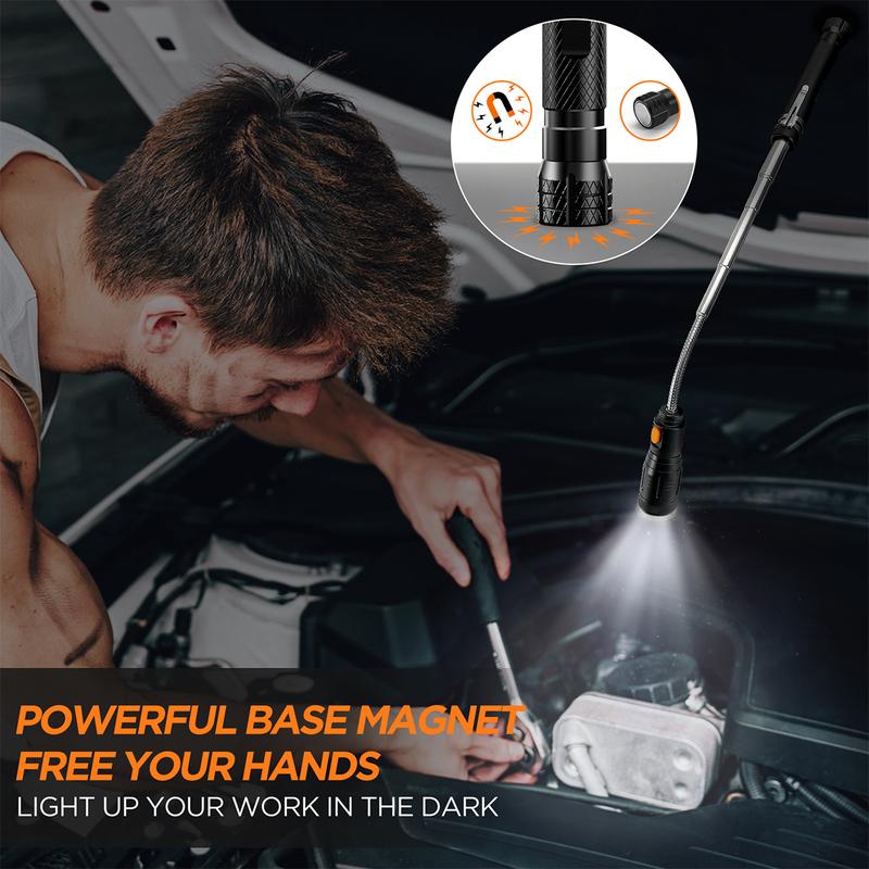 🔥LAST DAY 50% OFF - 🛠️🔦USB Rechargeable LED Telescoping Magnetic Pickup Tools