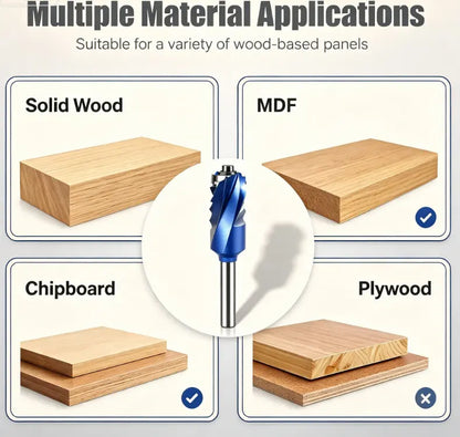 4-Piece Double Bearing Flush Trim Router Bit Set – Smooth & Precise Woodworking