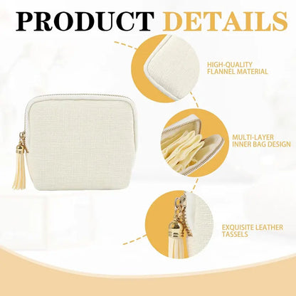 💎Luxe Velvet Travel Jewelry Organizer – 5-Compartment Tangle-Free Storage Bag with Secure Tassel Zipper ✨