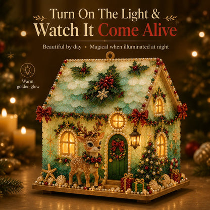 ⏳ Last Day 49% OFF – 🏡 Beginner-Friendly DIY Glowing Coastal Glass-Style Christmas Cottage Kit Collection | Complete Kit with Sea Glass-Style Pieces, Pearl Beads & Step-by-Step Guide Included 💕