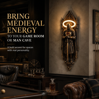 ⚔Medieval Knight Wall Lamp | Gothic Wall Art with Halo Glow