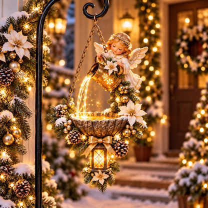 🎄 Santa’s Magical Light Pour – Solar Christmas Garden Hanging Light