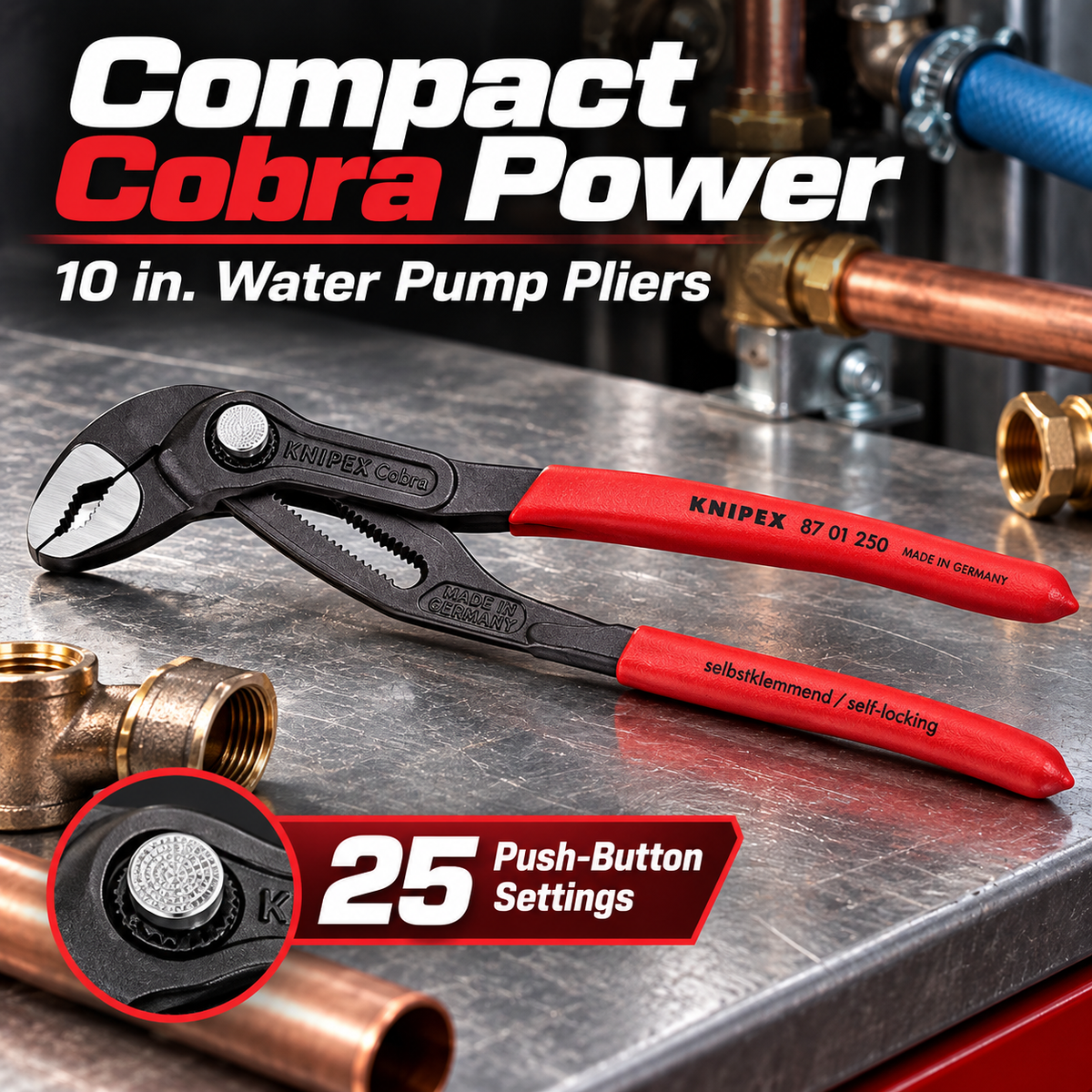 🔧10 in. Cobra® Water Pump Pliers
