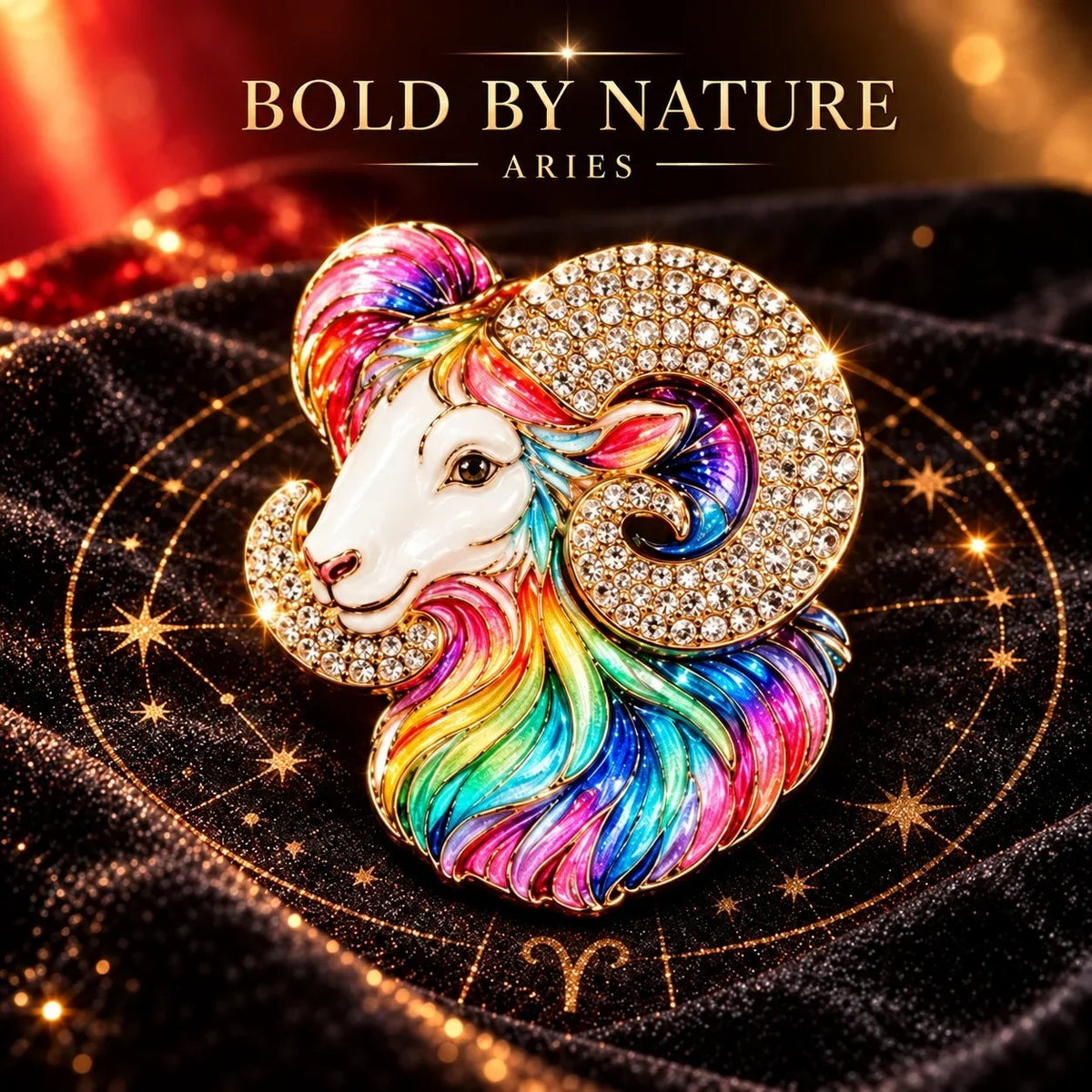 ♈ Luxury Zodiac Enamel Brooch – Colorful Astrology Lapel Pin for Blazers, Coats & Gifts