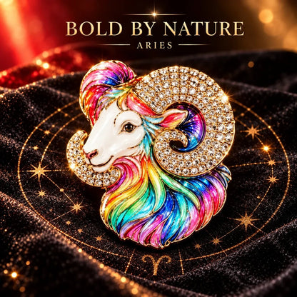 ♈ Luxury Zodiac Enamel Brooch – Colorful Astrology Lapel Pin for Blazers, Coats & Gifts