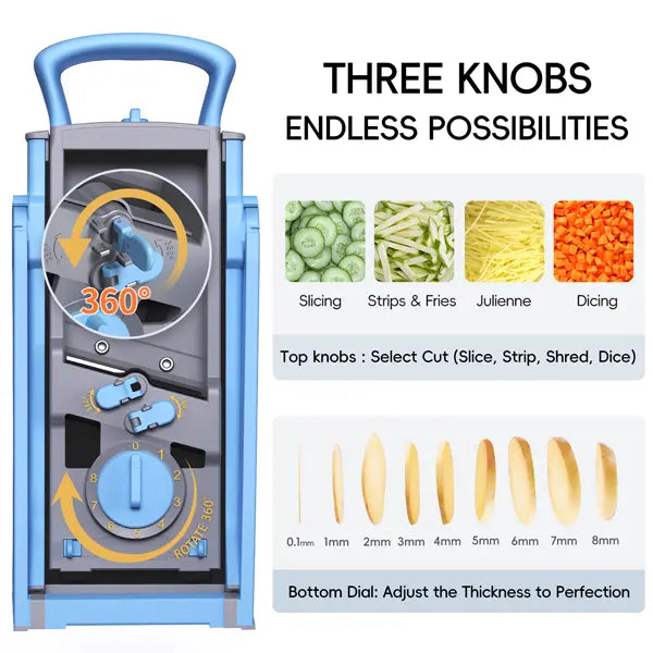 0‑8mm Adjustable Safe Mandoline Slicer