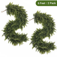2Pcs 6FT Artificial Cedar Garlands