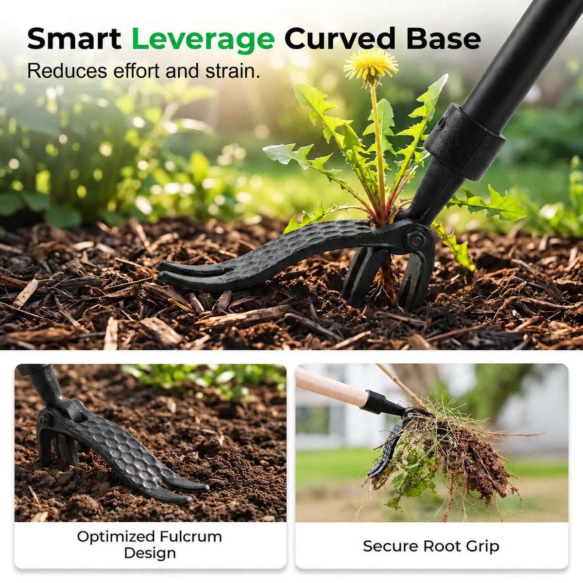 🌱 Root-Grip Garden Weed Puller – Easy Stainless Steel Weeding Tool