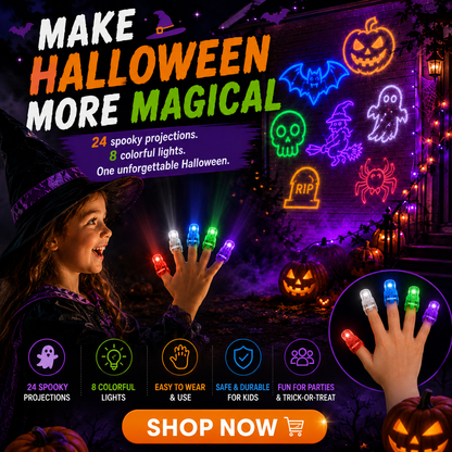 🎃Halloween Projection Finger Lights-Halloween Magic at Your Fingertip