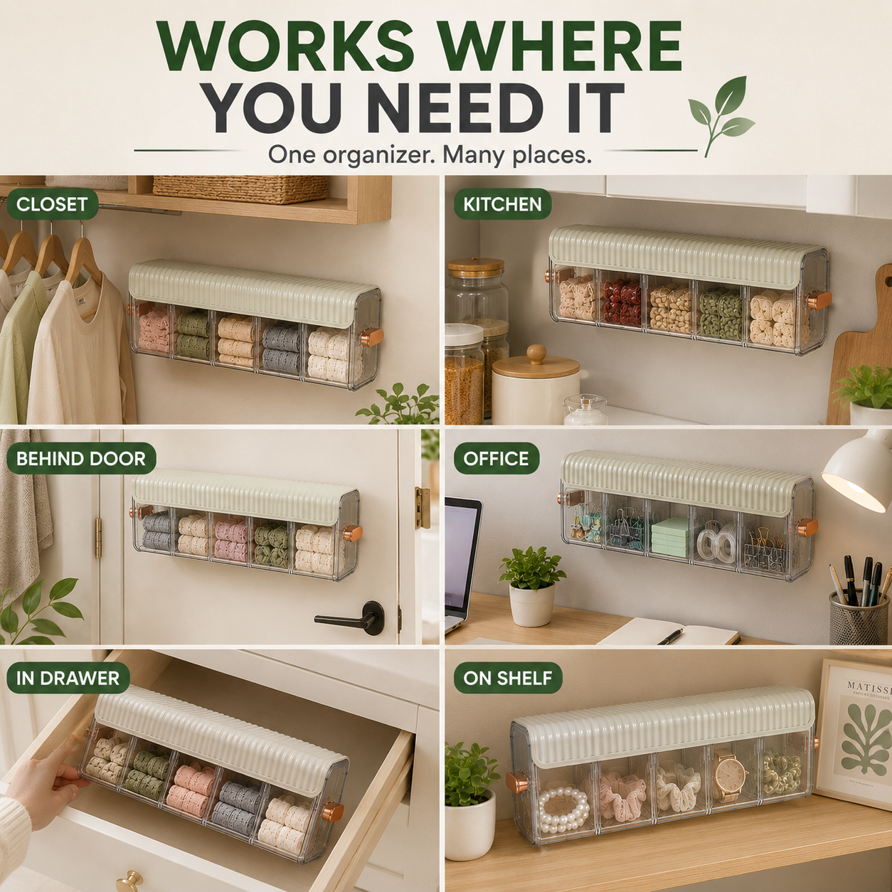 🏠Clear Wall Mounted Organizer, Punch-Free Multi-functional Storage Box, Clear Wall Mounted Drawer Organizer