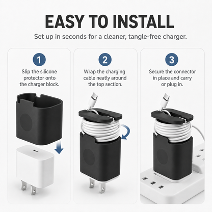 2PCS 2-in-1 Silicone Charger Protector with Cord Wrap for 18W/20W Adapters ✅