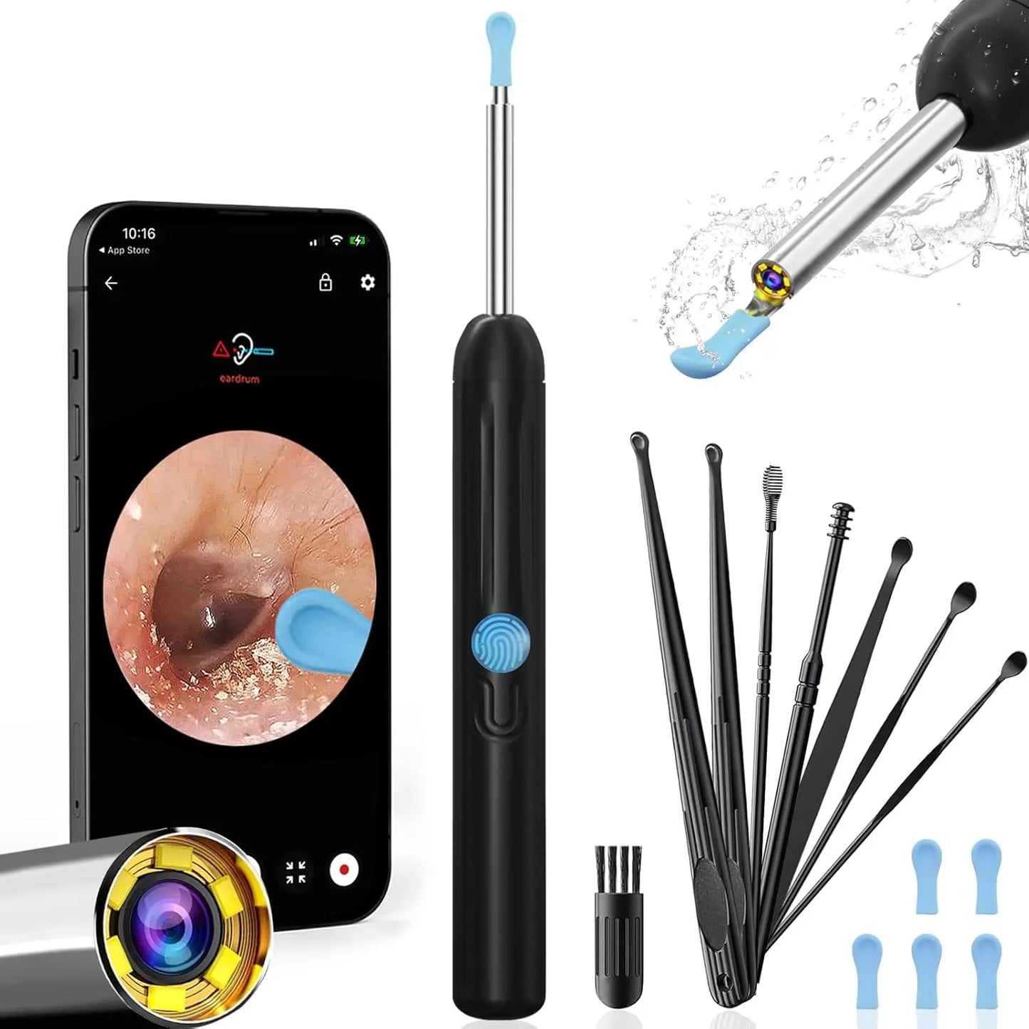 🔍Ear Hygiene Set, HD Visual Earwax Removal Tool with Camera, 1080P HD Camera Ear Cleaner, Compatible with iPhone and Android Phones
