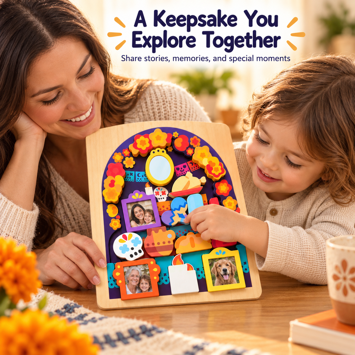 Personalized Family Memory Ofrenda Board – Interactive Photo Keepsake Puzzle