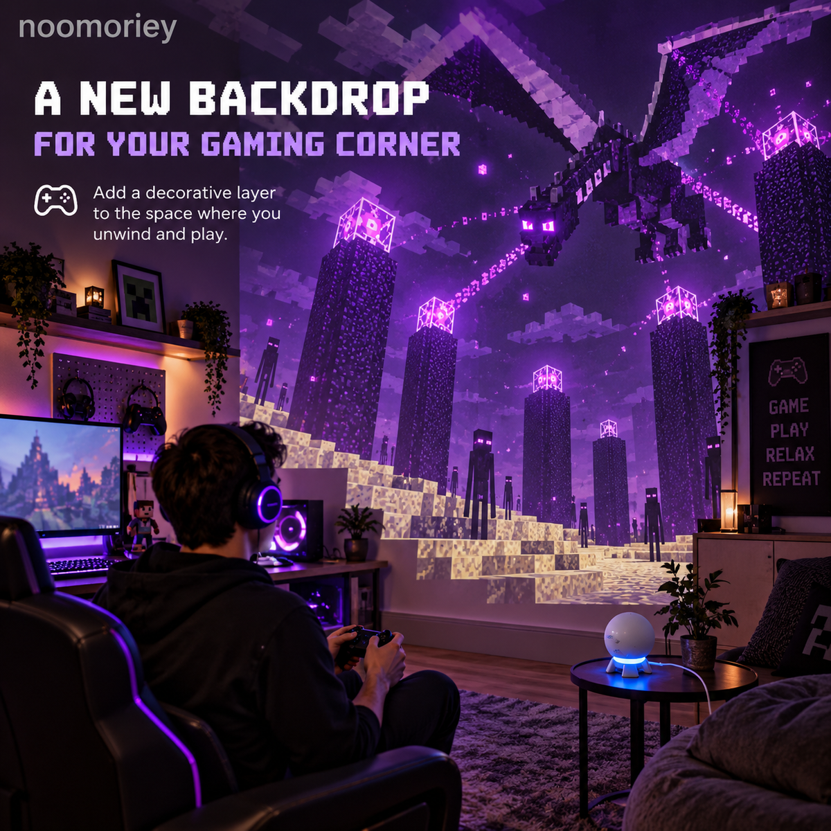 🎮 Pixel Fantasy Scene Projector – Dragon-Themed Gaming Room Decor