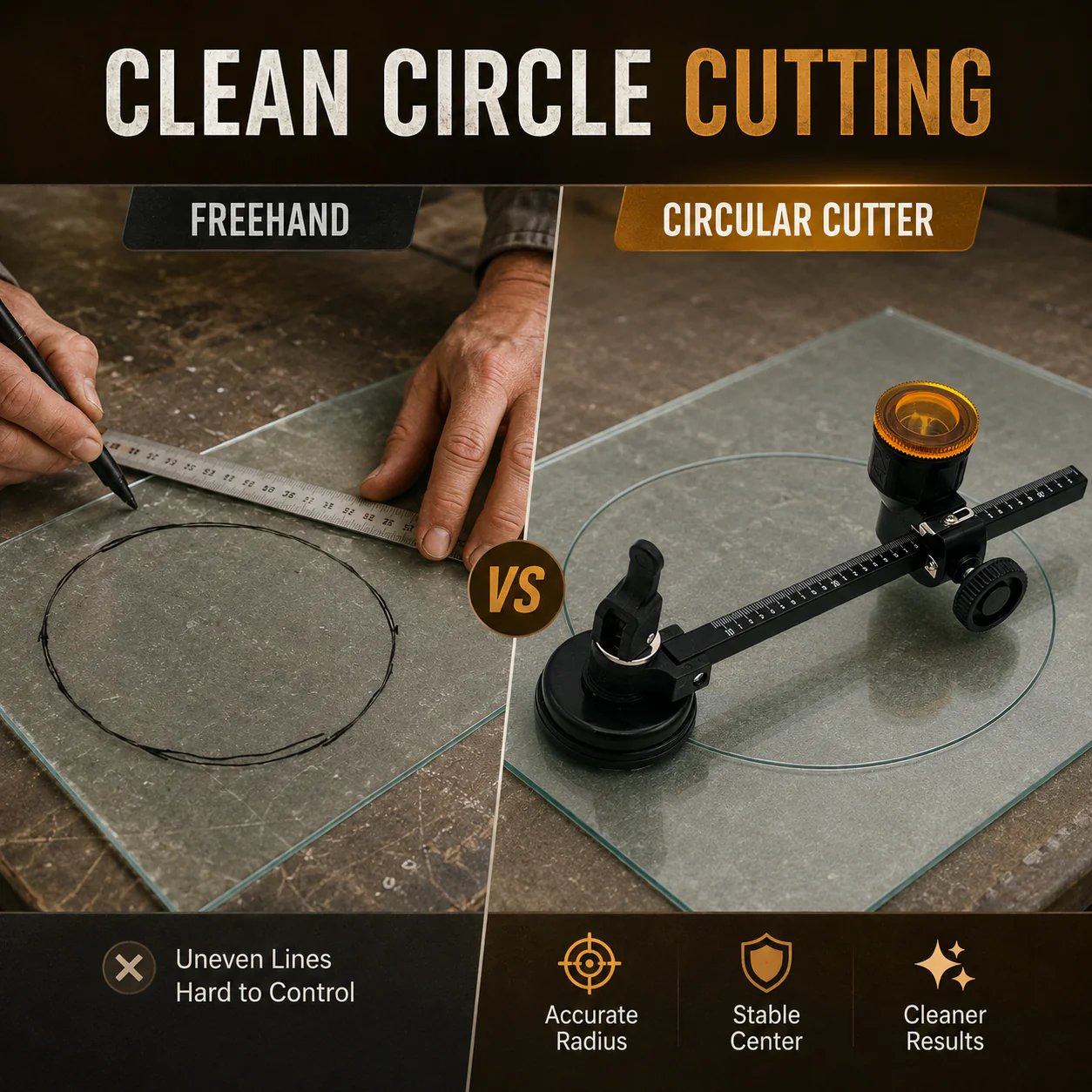 🔥Glass Circle Cutter Tool for Tiles and Ceramics with Adjustable Features, Cutting 300MM