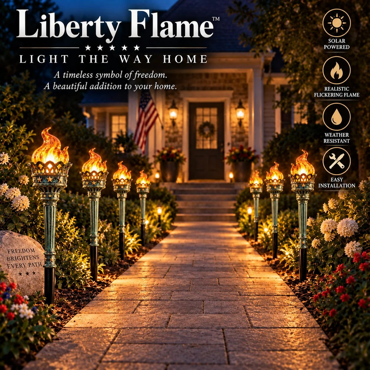🔥45% OFF🔥Solar Flickering Torch Pathway Lights