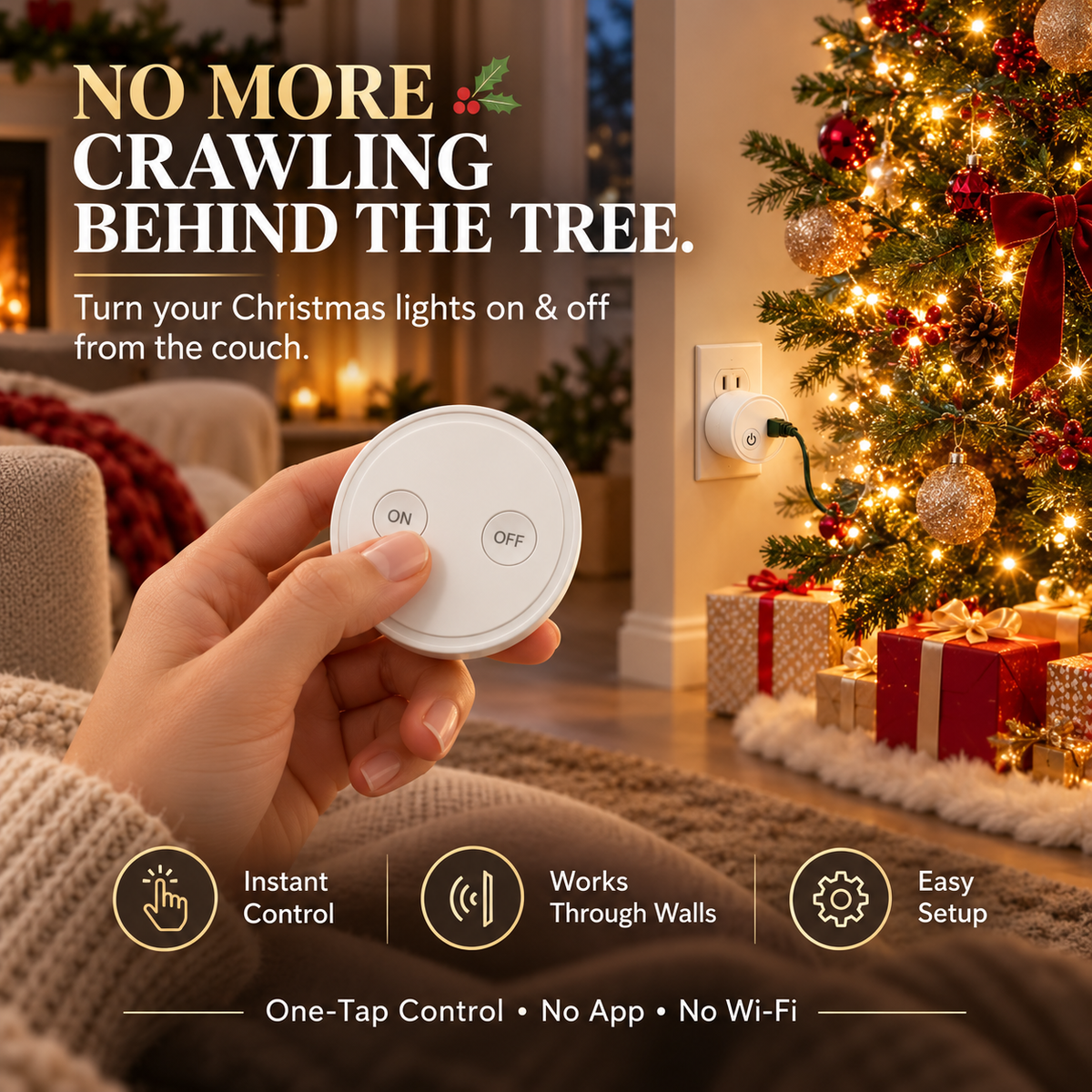 Wireless remote controlling Christmas tree lights from the couch