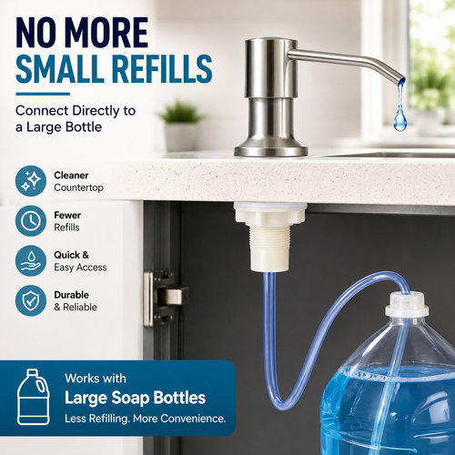 Dish Soap Dispenser for Kitchen Sink (Brushed Nickel)