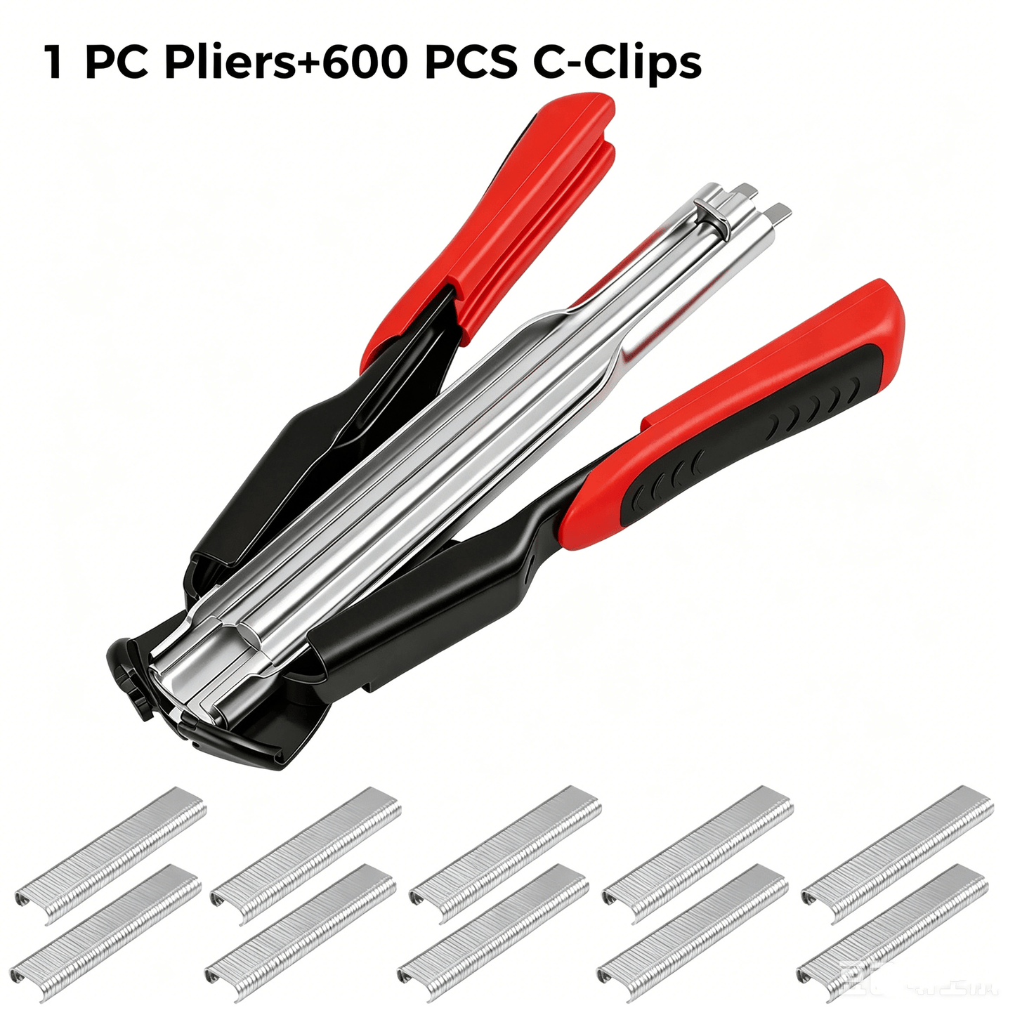 Spring-Loaded Hog Ring Pliers Kit with 100 C-Clips