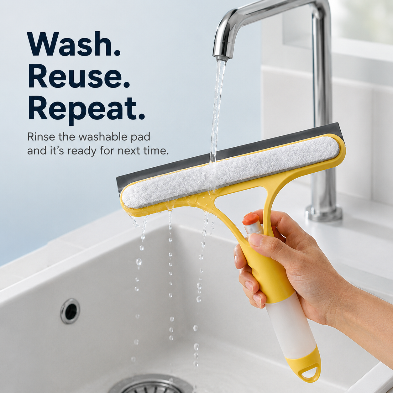 💧3-in-1 Spray Window Cleaning Squeegee