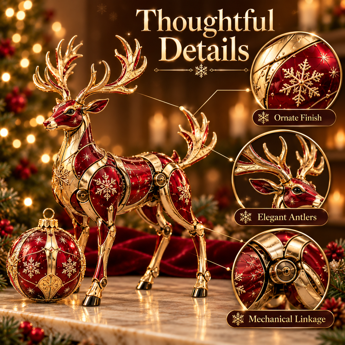 🔥 LAST DAY 50% OFF 🔥 🔴🎄 North Star Reindeer™ — Ornament-to-Reindeer Transforming Christmas Collectible 🦌✨
