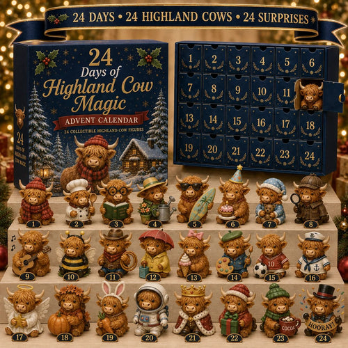 24-Day Highland Cow Advent Calendar – 24 Daily Collectible Surprises