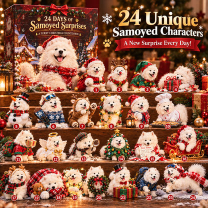 🐶 Samoyed Christmas Countdown Collection – 24 Festive Surprises