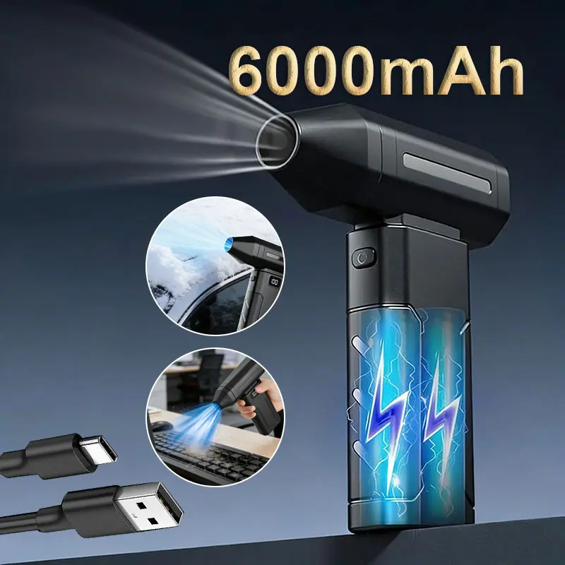 ✨️✨️100,000 RPM Portable Turbo Fan – 6 Speeds with LED Light