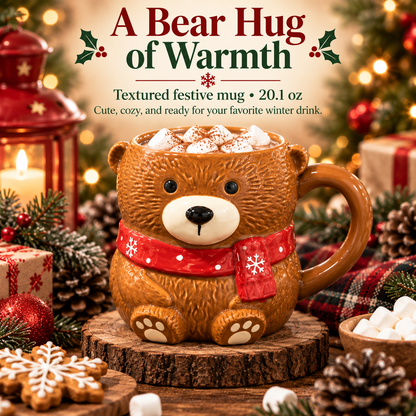 🎄 Christmas Character Mug Collection – Snowman, Santa, Penguin & Bear Stoneware Mugs