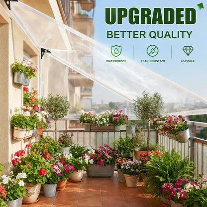 🌦️14 Mil Heavy-Duty Transparent PVC Vinyl Tarp