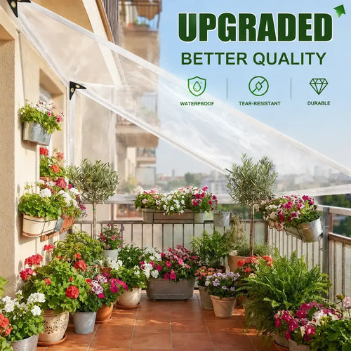 🌦️14 Mil Heavy-Duty Transparent PVC Vinyl Tarp