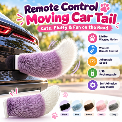 🐾 Remote Control Moving Car Tail – USB Rechargeable Fluffy Vehicle Decoration