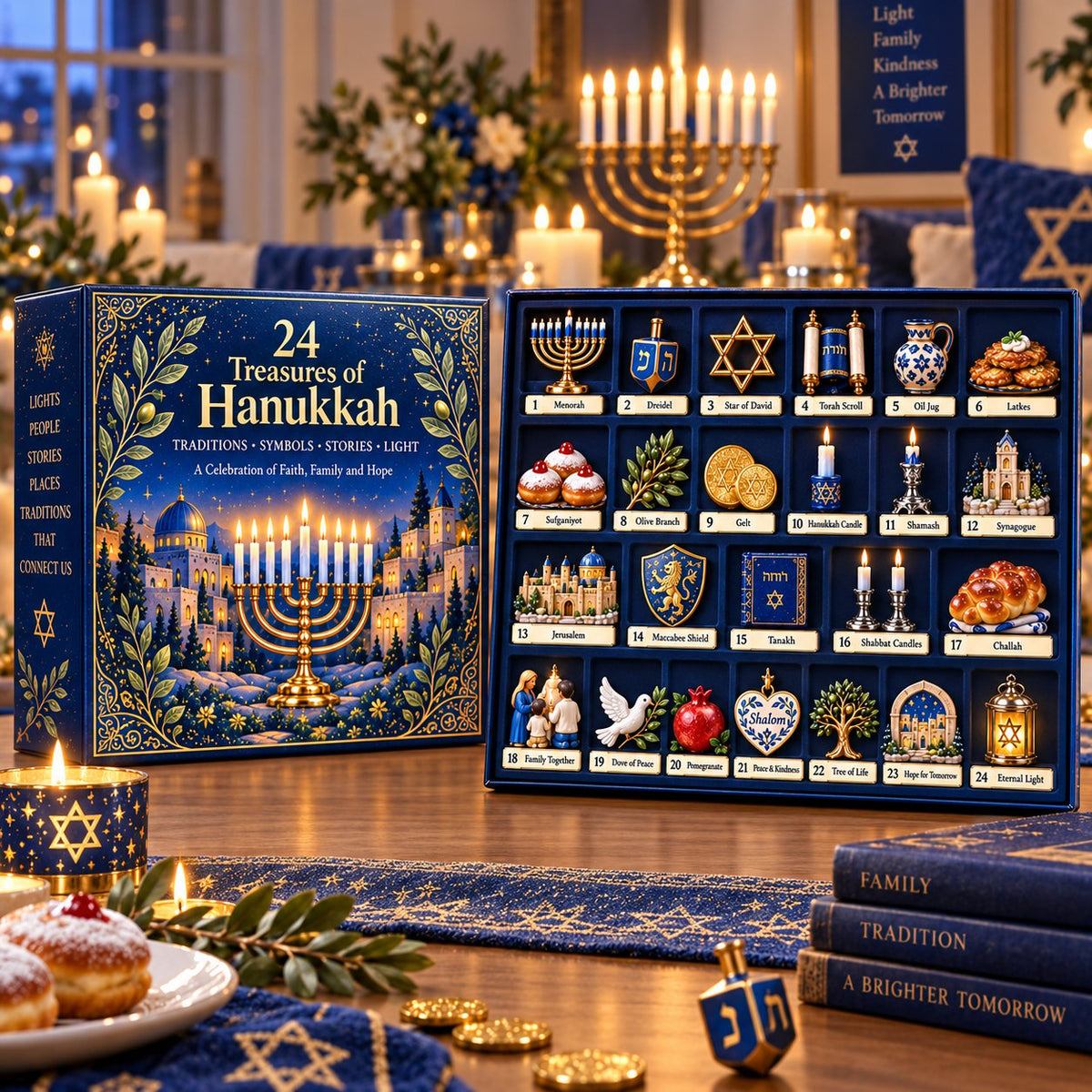 🕎 24 Treasures of Hanukkah – 24-Drawer Acrylic Keepsake Collection
