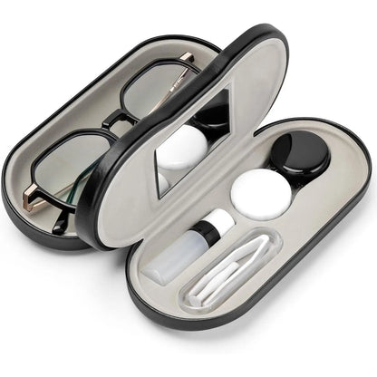 2 in 1 Portable Contact Lens and Glasses Case with Mirror