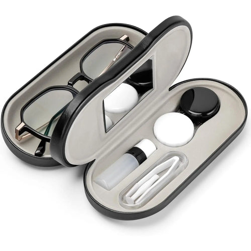 2 in 1 Portable Contact Lens and Glasses Case with Mirror