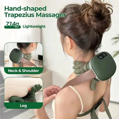 4D Premium Hand-Shape Neck & Shoulder Massager with Soothing Heat
