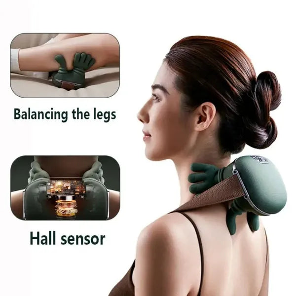 4D Premium Hand-Shape Neck & Shoulder Massager with Soothing Heat