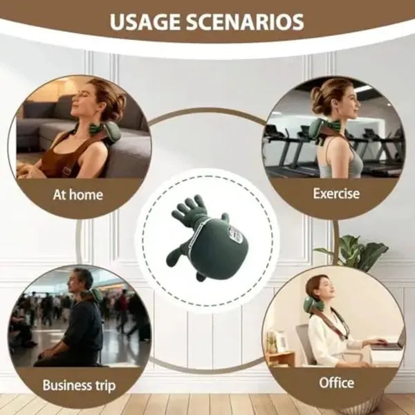 4D Premium Hand-Shape Neck & Shoulder Massager with Soothing Heat