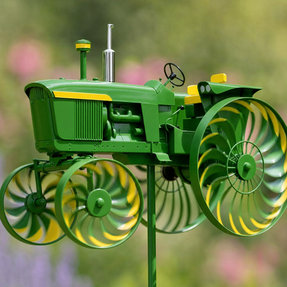 🚜 Vintage Tractor Wind Spinner – Metal Garden Yard Decor