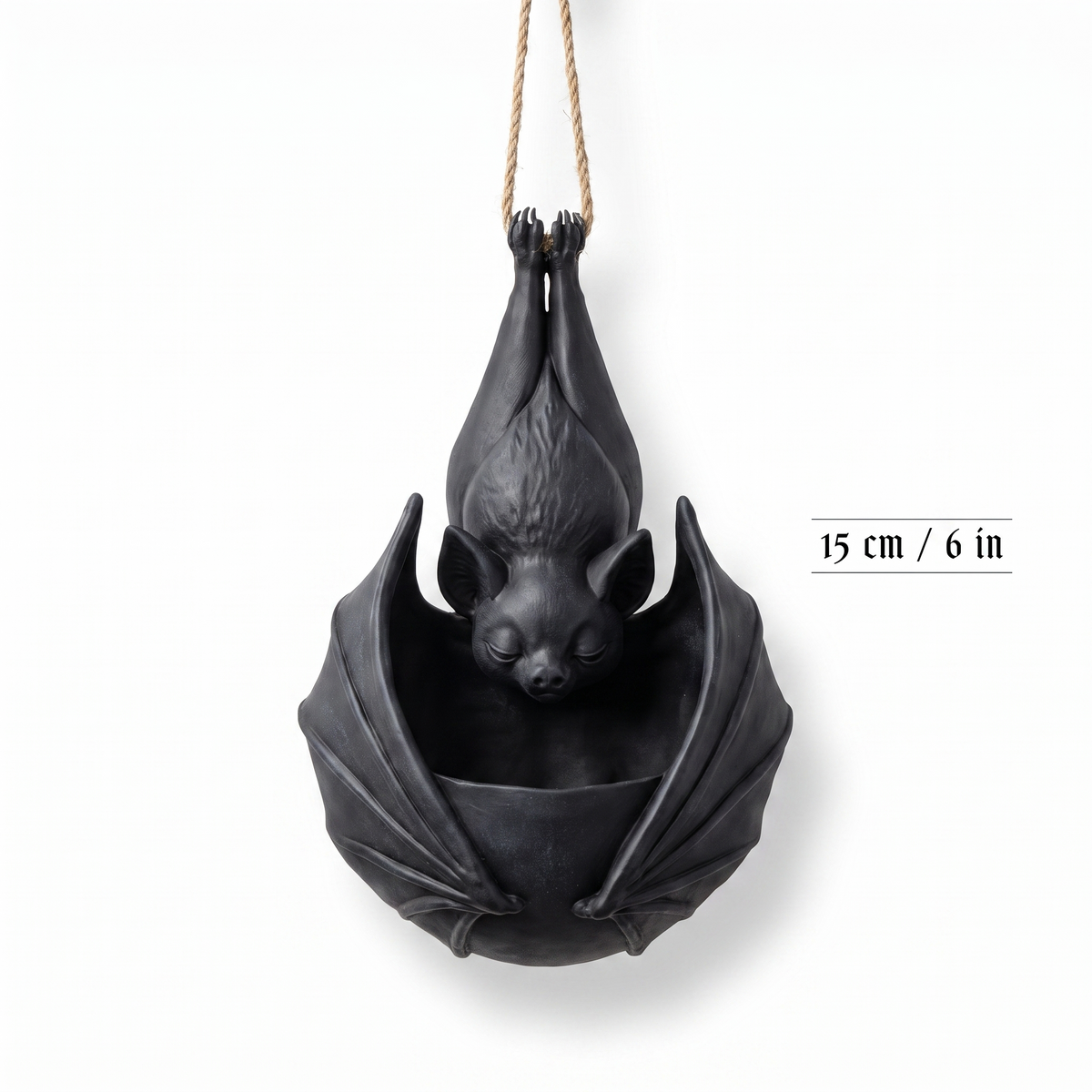 Gothic Bat Hanging Flower Pot — Unique Halloween Plant Decor