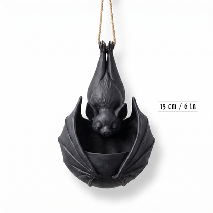 Gothic Bat Hanging Flower Pot — Unique Halloween Plant Decor