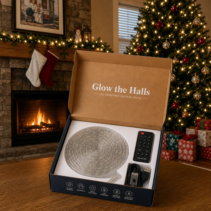 🎄Smart LED Curtain Lights — Programmable Holiday Display