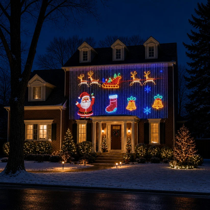 🎄Smart LED Curtain Lights — Programmable Holiday Display