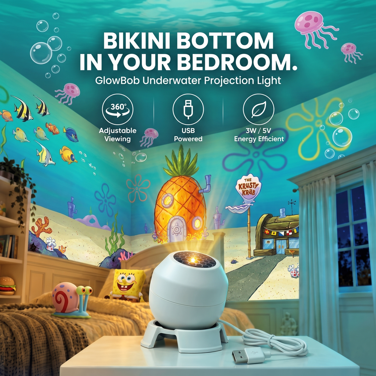 ✨GlowBob Water World Light—A small light that creates a big underwater adventure