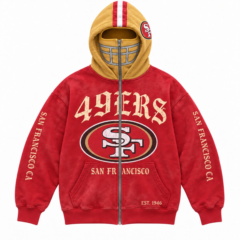🏈 2-in-1 Football Full-Zip Hoodie for Men & Women – Helmet-Style Zip Hood, Oversized Fit, Long Sleeve Game Day Pullover Jacket for Football Fans 🏆