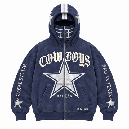 🏈 2-in-1 Football Full-Zip Hoodie for Men & Women – Helmet-Style Zip Hood, Oversized Fit, Long Sleeve Game Day Pullover Jacket for Football Fans 🏆